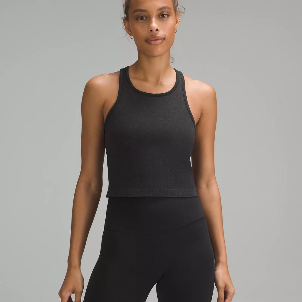 Lululemon Ebb to Street Racerback Cropped Tank Black